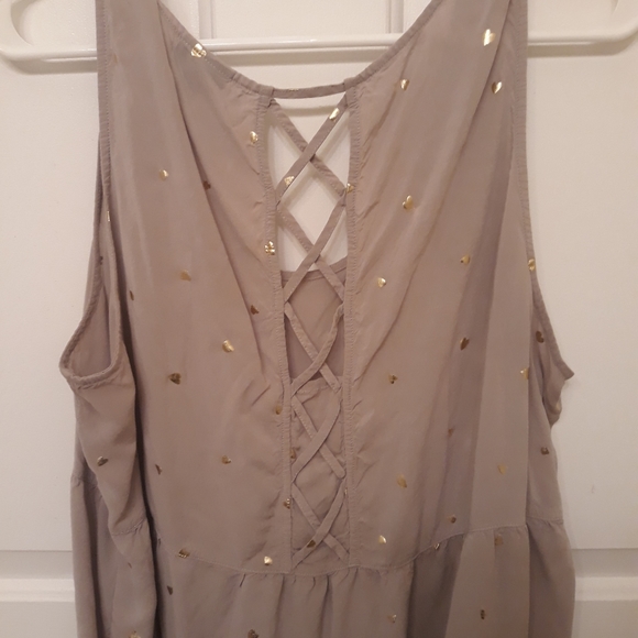 Torrid Taupe/Gold Challis Tunic Tank - Picture 6 of 9
